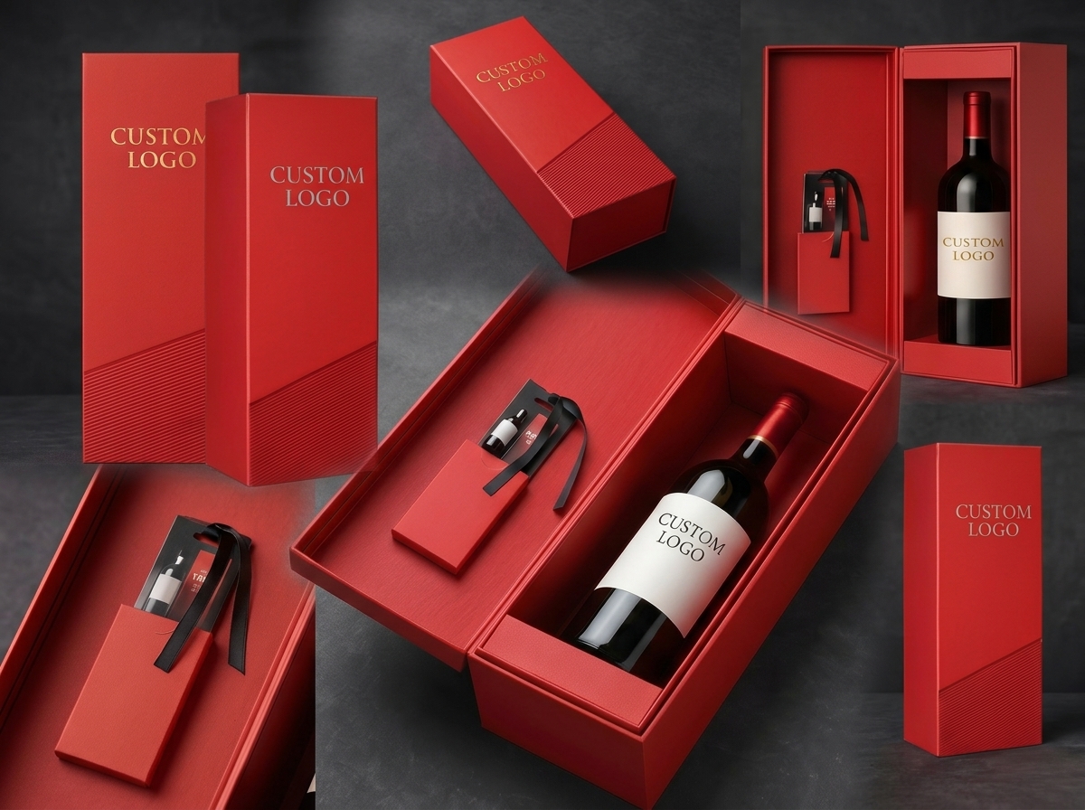 Luxury custom wine packaging boxes with premium finishing