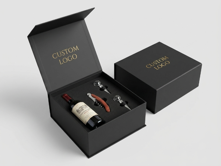 Premium rigid wine gift boxes with luxury presentation