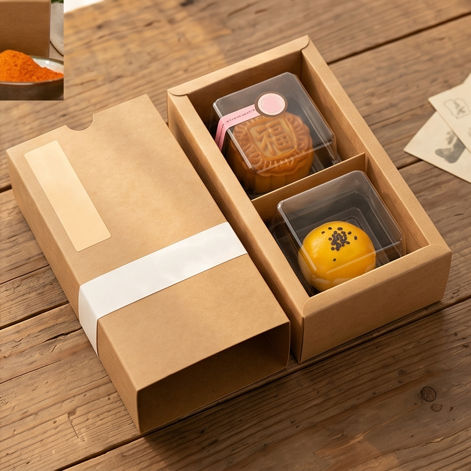 Custom Kraft Pastry Drawer Box with Insert image 1