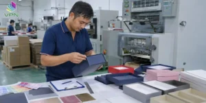 Quality control inspection helps ensure custom paper boxes meet approved sample, printing, finishing, structure, and export packing requirements before shipment.
